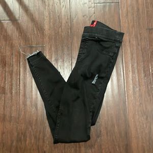 Spanx vintage black distressed ankle skinny jeans - size medium - VGUC